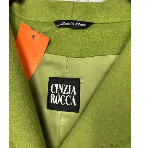 Cinzia Rocca Women's Green Wool & Angora Coat Size 16 #64286 - Picture 3 of 5
